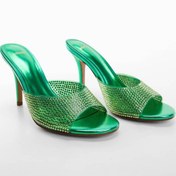 تصویر کفش صندل زنانه سندل پاشنه بلند درخشان برند MANGO - 7444 