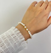 تصویر دستبند مروارید با گوی البرنادو 