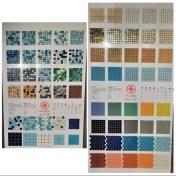 تصویر کاشی استخری ۱۴۴ عددی قرمز و سورمه ای و مشکی 