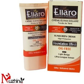 تصویر کرم ضد آفتاب الارو رنگی SPF30 بژ روشن حجم 40 میلی لیتر Ellaro tinted sunscreen SPF30 light beige, 40 ml