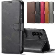 تصویر کیف گوشی سامسونگ A34 طرح چرم کتابی مگنتی 