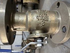 تصویر شیر توپی 2 اینچ الومینیوم برنز یه تیکه کلاس 150 TRIM C95800 STEM C95800 BALL C95800 BODY B148 BALL VALVE 2" #150 BODY B148 BALL C95800 STEM C95800 TRIM C95800