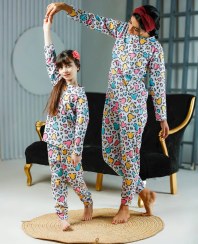 تصویر بلوز و شلوار دخترانه طرح پلنگی 