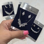 تصویر ست زیورآلات استیل طرح الماس شاهانه 
