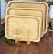 تصویر سرویس سینی پذیرایی بامبو سه سایز 