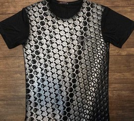 تصویر تیشرت مشکی سه بعدی حصیری 