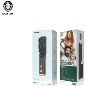 تصویر برس مو صاف کننده مو و ریش Green Lion Cordless Beard &amp; Hair Straightener 