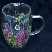 تصویر لیوان دوجداره گل خشک 