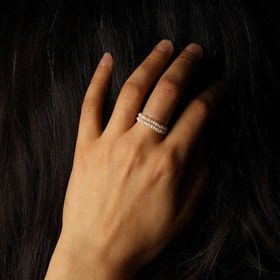 تصویر انگشتر مروارید باروک ریز سفید Small white baroque pearl ring