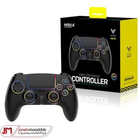 تصویر دسته بازی بی سیم هیسکا مدل HR-71 HISKA HR-71 RGB Wireless Gamepad