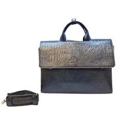 تصویر کیف چرم اداری زنانه رنگ مشکی 