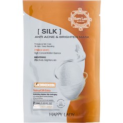 تصویر ماسک ورقه ای صورت ابریشم 28 میل هپی لیدی Happy Lady silk face mask 28ml