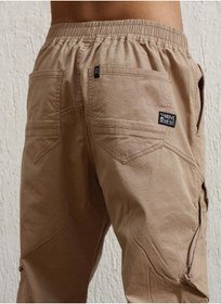 تصویر شلوار کتان مردانه با فیت آزاد و قد مستقیم، با کمر متوسط برند hubberholme Men Relaxed Straight Leg Loose Fit Mid Rise Cotton Cargos Trousers