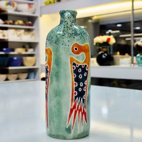 تصویر گلدان سرامیکی طرح طاووس کد PG-Vase-11۳ 