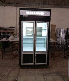 تصویر یخچال دو درب انبار دار ویترینی 