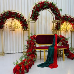 تصویر پنل گل مصنوعی قرمز طرح اکالیپتوس 