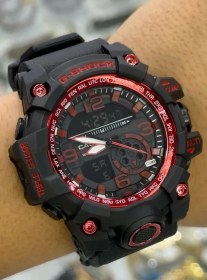 تصویر ساعت مچی جی شاک مشکی و قرمز | Black and red J-Shock wristwatch 