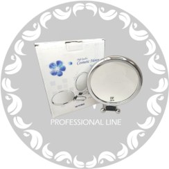 تصویر آینه آرایشی رومیزی تاشو ذره بینی ×7دو رو و دوحالته 