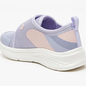 تصویر کفش ورزشی بافت‌دار دخترانه با قفل چسبی برند kappa Girls Logo Textured Sports Shoes with Hook and Loop Closure