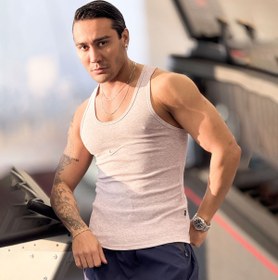 تصویر رکابی تنک تاپ قهرمانی کبریتی نایک صورتی 