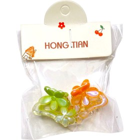 تصویر پک دوتایی مینی کلیپس شفاف دو گل 