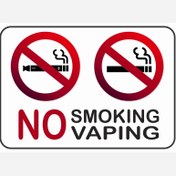 تصویر برچسب کشیدن سیگار و ویپ ممنوع کد 042 سایز ۱۴*۱۸ پی وی سی ضدآب 