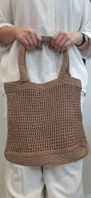 تصویر کیف دستباف مکرومه مستطیل توری 