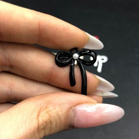 تصویر پاپیون رنگی نگین دار - سفید papion rangi negin dar