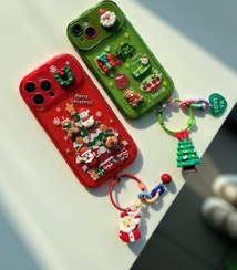 تصویر قاب کریسمس آیینه ای قرمز همراه با آویز کد C3885 