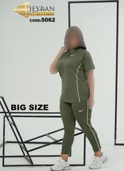 تصویر ست تیشرت شلوارسایزبزرگ ورزشی زنانه کد: 5062 ( تک عددی ) 