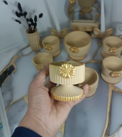 تصویر هفت سین پایه دار - نخودی 