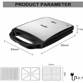تصویر ساندویچ ساز سونیفر مدل SF6087 ۳ کاره با ۴ خانه استیل ضد زنگ 
