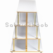 تصویر استند و قفسه وسط فروشگاه دو طرفه میله دار 