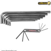 تصویر مجموعه 15 عددی آچار آلن توسن مدل T726-MB314 Tosan T726-MB314 15Pcs Hex Wrench Set