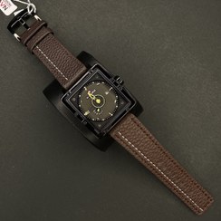 تصویر نیوی فورس مردانه موتور ژاپن کد (7084)قاب مشکی صفحه رفلکس بند قهوه ای تیره 