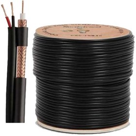 تصویر کابل دوربین مداربسته ترکیبی RG59 ظرفیت ۳۰۵ متر تمام مس 