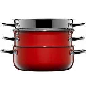 تصویر ست قابلمه سه تایی قرمز فیوژن تک وی ام اف | WMF FUSIONTEC COMPACT COOKWARE SET 3-PIECE RED 