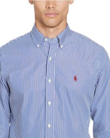 تصویر پیراهن آکسفورد رالف لورن Ralph Lauren STRIPED POPLIN SPORT SHIRT Blue/White 