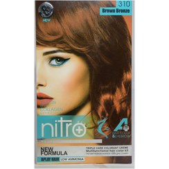 تصویر کیت رنگ مو نیترو پلاس رنگ برنز قهوه ای شماره 310 Nitro Plus Hair & Eyebrow Color Kit 100ml NO 310