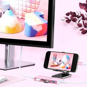 تصویر هاب 6 پورت لنشن LENTION USB C Hub C18 