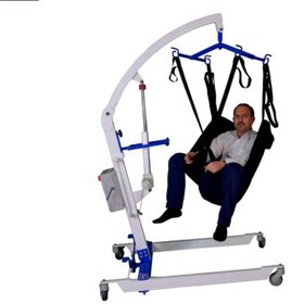 تصویر بالابر بیمار برقی با جلیقه و پدال پایی 