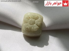 تصویر نگین جید سبز طرح گل کد 85900 