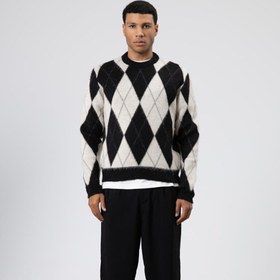 تصویر بافت آرگایل مردانه – برند VAMOS - آبی روشن 