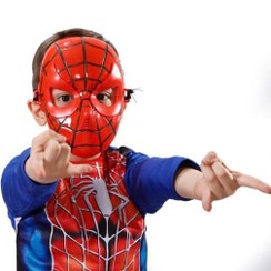 تصویر لباس مرد عنکبوتی با ماسک برای کودکان ۴ تا ۸ سال 