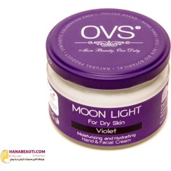 تصویر کرم آبرسان او وی اس مدل Moon Light حجم ۲۷۰ میلی لیتر مناسب پوست خشک با عصاره گل بنفشه 