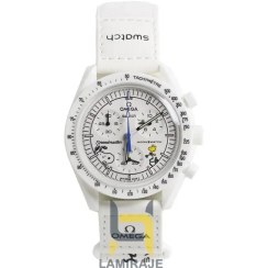 تصویر ساعت امگا سواچ اسنوپی سفید لیمیتد | OMEGA SWATCH SNOOPY | چهار موتوره زنانه و مردانه 