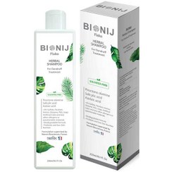 تصویر شامپو گیاهی مخصوص رفع شوره بیونیج250 میل Bionij Flake Herbal Shampoo For Dandruff Treatment 250 Ml