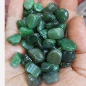 تصویر مهره تامبل یشم افغان سایز 6 در 8 میل سوراخ دار سنگ اصل طبیعی 