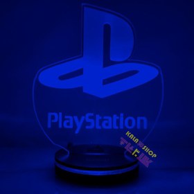 تصویر تندیس نورانی LED سه بعدی طرح لوگوی پلی استیشن PS4 , PS5 - سبز / کلید دار Statue Led Light Lamp , 3D Illusion Decor , 3D Night Light , Lamp Night Lights