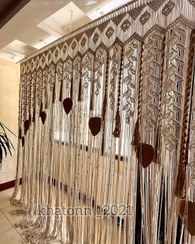 تصویر پرده مکرومه بافی طرح سبزینه 